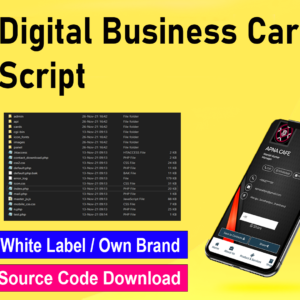 digital visiting cards script